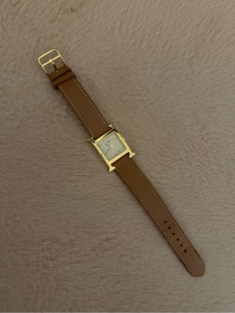 Vintage Hermes H Watch Mini Gold